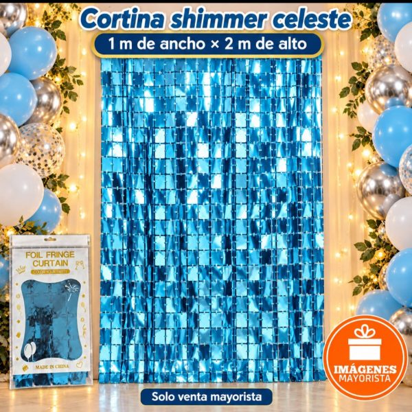 Cortina SHIMMER 1x2mt CELESTE (OFERTA 27111)-32843