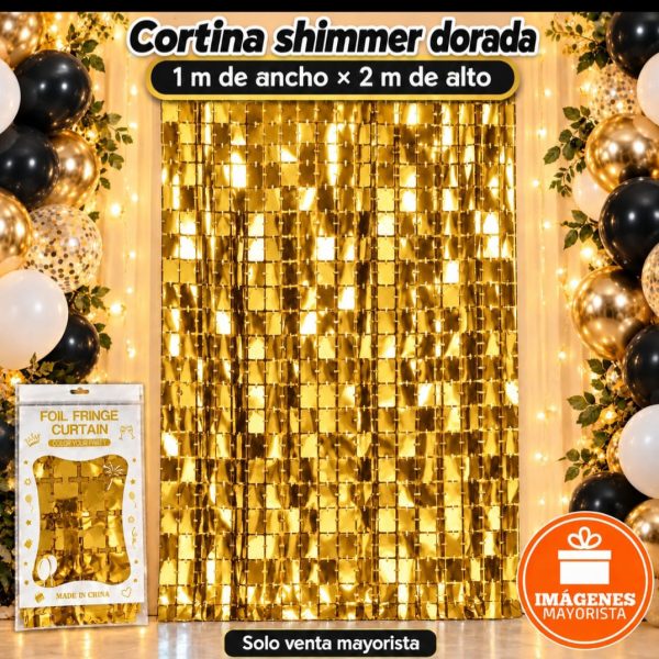 Cortina SHIMMER 1x2mt DORADA  (OFERTA 27111)- 32848