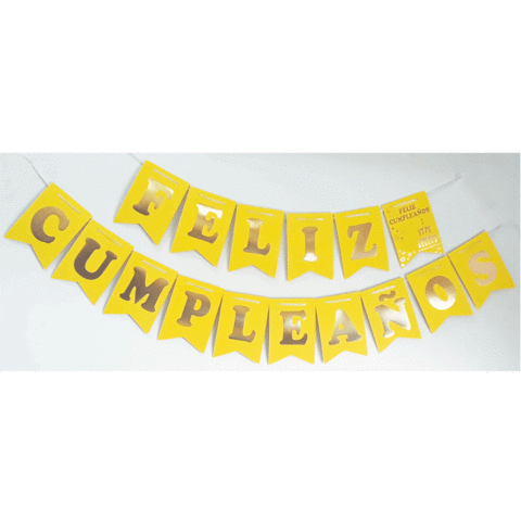 Banderin FELIZ CUMPLEAÑOS  Amarillo -00000A