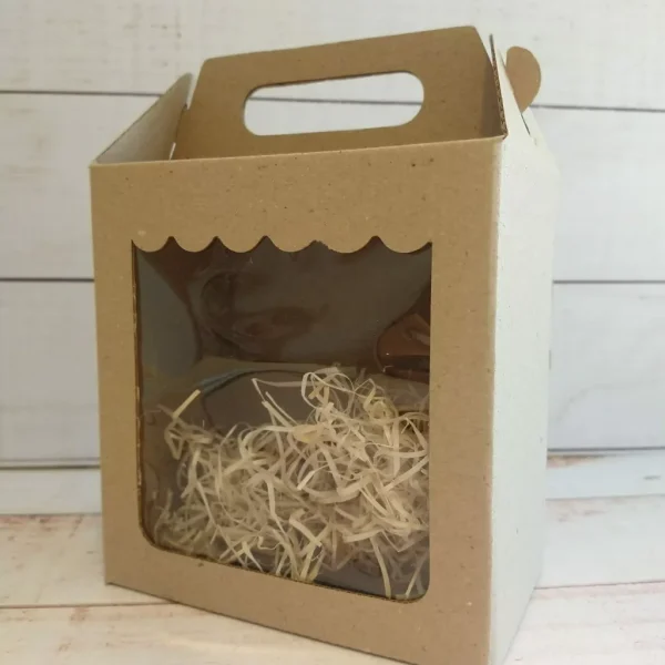 Caja Mini maletin con visor cristal kraft- 5014SP