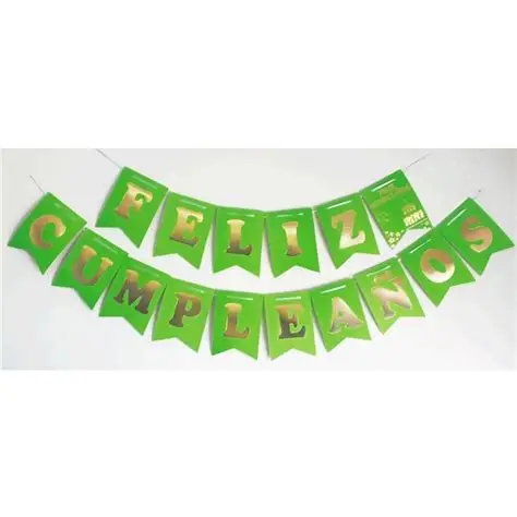 Banderin FELIZ CUMPLEAÑOS Verde Claro   - 00000V