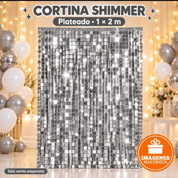 Cortina SHIMMER 1x2mt PLATEADA (OFERTA 27111)-32845
