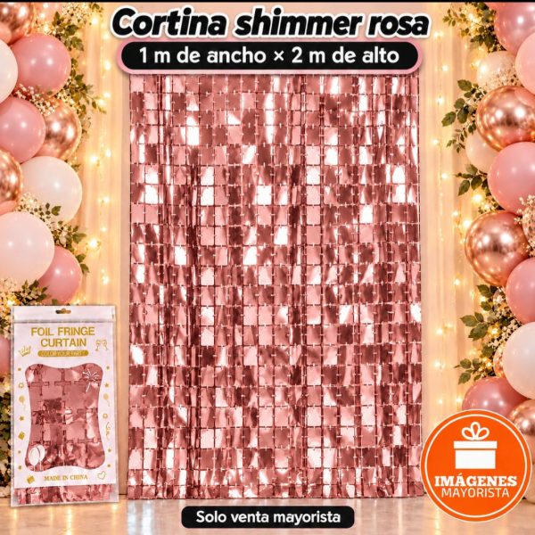 Cortina SHIMMER 1x2mt ROSA (OFERTA 27111)- 32847