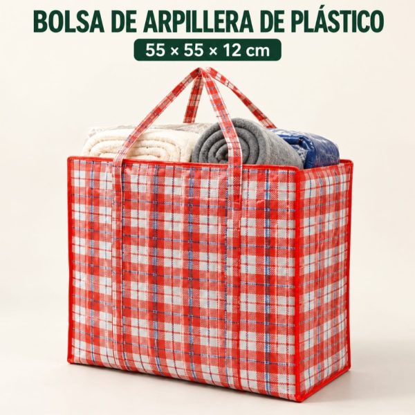 Bolsa de compras arpillera plastica 55x55x12cm con cierre- 35311