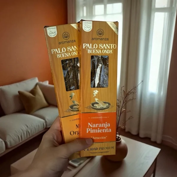 Sahumerio "PALO SANTO, BUENA ONDA" X 8 u- 101WS